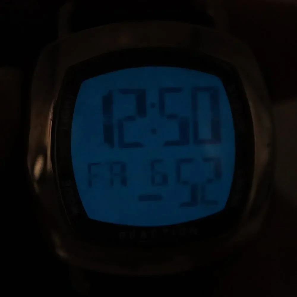 Kenneth Cole Reaction Square Digital 37mm Watch Y2K Wide Leather w New Battery